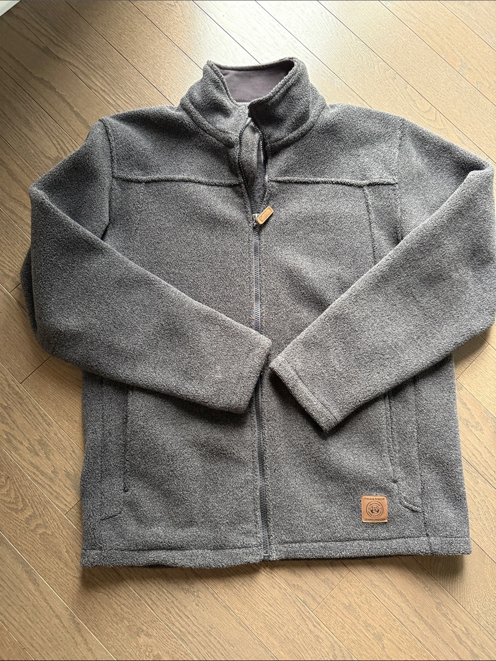 Men’s Gray Fleece Jacket - Cozy Full-Zip Outerwear